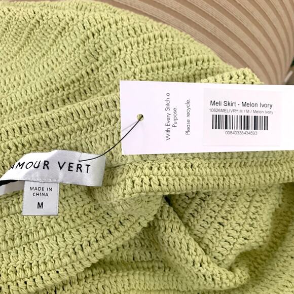 Amour Vert Antibes Tank and Meli Crochet Skirt SET in Melon Ivory Green - Picture 9 of 12